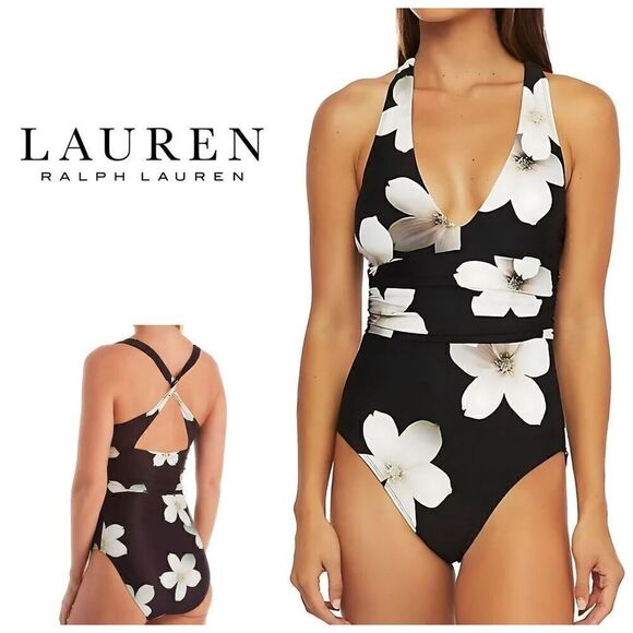 New. Lauren Ralph Lauren floral swimsuit. Size 8 Retails $165